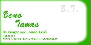 beno tamas business card